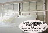 DIY Antqiue window headboard lizmarieblog.com