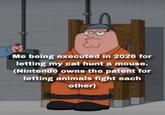 13 Me being executed in 2026 for letting my cat hunt a mouse. (Nintendo owns the patent for letting animals fight each other)