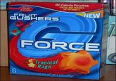 Betty Crocker 80 Calorie Pouches EXCELLENT SOURCE OF VITAMIN C FRUIT GUSHERS NEW FORCE Fruit Flavored snacks 609 02 (25 Tropical Rage TURALLY & ARTIFICIALLY FLAVORED