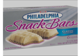 KRAFT PHILADELPHIA Snack Bars CLASSIC CHEESECAKE 6 Indiaidually wrapped bar 6-1.5 OZ BARS Dairy TOTAL NET WT 9 OZ (255g) Keep Refrigerated