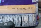 erving ies 5g % Daily Omg 10% 8% ng bohydrate <1g 0% Dietary Fiber 0g Total Sugars 0g 0% Includes Og Added Sugars 0% 1966 6888 E 119% 14% Protein 7g Vitamin D 0mcg 0% Calcium 200mg 15% Iron Omg 0% Potassium 25mg 1% The % Daily Value tells you how much a nutrient in a serving of food contributes to a daily diet. 2,000 calories a day is used for general nutrition advice. Calories per gram: Fat 9 Carbohydrate 4 Protein 4 BEST IF USED BY 11/13/22 PC 50 20:03 SEE NU FAT AN