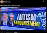 sophie @netcapgirl every time i text the group chat $19.9999* AUTISM ANNOUNCEMENT 1:45 PM - Sep 22, 2025 3.3M Views