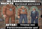 ME TRANSFORMING BACK TO Normaal persoon imgflip.com AFTER Trump me Paracetamolletje gaf
