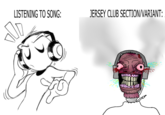 A "parody":https://knowyourmeme.com/memes/cultures/parody-spoof "webcomic":https://knowyourmeme.com/memes/cultures/webcomics of the "Jersey Club Section/Variant" comic from "Twitter / X":https://knowyourmeme.com/memes/sites/twitter-x user @Animaten_Saine.