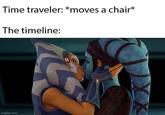 Time traveler: *moves a chair* The timeline: imgflip.com