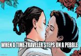 WHEN A TIME TRAVELER STEPS ON A PEBBLE imgflip.com