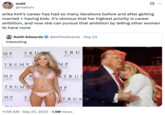 A "tweet":https://knowyourmeme.com/memes/sites/twitter-x about "Donald Trump":https://knowyourmeme.com/memes/people/donald-trump and Erika Kirk possibly being romantically involved following the "death of her husband Charlie Kirk":https://knowyourmeme.com/memes/events/charlie-kirk-shooting-at-utah-valley-university.