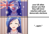 your US allies assure you that they will never interfere with your democratic elections "...again."