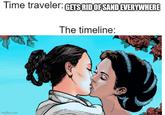 Time traveler: GETS RID OF SAND EVERYWHERE The timeline: imgflip.com