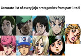 Accurate list of every jojo protagonists from part 1 to 9 G