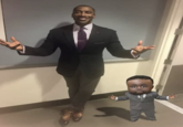 A "Shannon Sharpe Fit Check":https://knowyourmeme.com/memes/i-be-poppin-bottles-sparkles-and-champagne-shannon-sharpe-fit-checks "meme":https://knowyourmeme.com/memes/memes with Montgomery Swizzenbocher edited in.