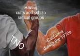 Having cults and schizo radical groups TNO California during the 1970s