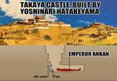 TAKAYA CASTLE, BUILT BY YOSHINARI HATAKEYAMA HOS Air vent Fan EMPEROR ANKAN
