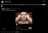 A "tweet":https://knowyourmeme.com/memes/sites/twitter-x about the lyrics of the "Young Thug":https://knowyourmeme.com/memes/people/young-thug song "Ninja" in which he repeats the n-word with the "hard R."