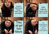 Invest in Warhammer, Disney, Trains, Sonic, and Hasbro. BLOG HAVE BEE AQUISITION LICER Spike maternity wards water with Tylenol. They all get liver failure. My investments are now worthless and I face a long prison sentence.
