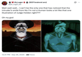 X user @jib_loger_alt tweeted, "Wait wait wait… I can’t be the only one that has noticed that the intruder’s smile from No I’m not a Human looks a lot like that one illustration of Judge Holden right??? Oh my god." The post gathered over 66,000 likes in a day.