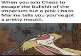 When you join Chaos to escape the b------- of the Imperium but a pink Chaos Marine tells you you've got a pretty mouth. ifunny.ce
