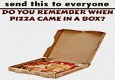 send this to everyone DO YOU REMEMBER WHEN PIZZA CAME IN A BOX?