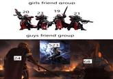 24 girls friend group 20 19 23 21 guys friend group 523 68