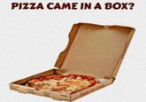 PIZZA CAME IN A BOX?