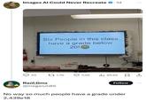 requeter Images Al Could Never Recreate .1d 032825 Six People in this class have a grade below 20! 817703 000 33 1.7K 54K Ill 854K ☐ 1 Raúl Gmz @megaruli85 Follow 000 No way so much people have a grade under 2,439e18