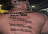 FORTNITE The FitnessGram™ Pacer Test TM The FitnessGram Pacer Test is a multistage aerobic capacity test that progressively gets more difficult as it continues. The 20 meter pacer test will begin in 30 seconds. Line up at the start. The running speed starts slowly. but gets faster each minute after you hear this signal. [beep) A single lap should be completed each time you hear this sound. [ding] Remember to run in a straight line. and run as long as possible. The second time you fail to the sound