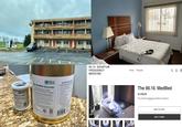 Images from a BBc report on medbeds. The images show a motel converted into a medbed center.