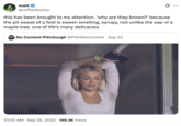 A "quote-tweet":https://knowyourmeme.com/memes/quote-retweets-qrts of the image of gymnast "Livvy Dunne":https://knowyourmeme.com/memes/people/olivia-livvy-dunne with her arms up, showing her armpits with pit stains at a Pittsburgh Pirates game. 
