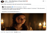 A "quote-tweet":https://knowyourmeme.com/memes/quote-retweets-qrts about Tilly Norwood, an "AI":https://knowyourmeme.com/memes/cultures/ai-artificial-intelligence actress, launched in September 2025 by the "British":https://knowyourmeme.com/memes/british-people-briish "AI talent studio" Xicoia.