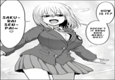 Uzaki in her high school uniform HOW IS IT? SAKU- RAI SEN- PAIN DOESN'T IT BRING BACK MEMO- RIES?