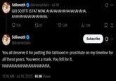 A post reading, "GIO SCOTTI IS FAT NOW. AHAHAHAHAHAHAHAHAHA. AHAHAHAHAHAHAHAHA."