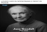 LOVED HER IN SPIDERMAN 2 REST IN PEACE People Jane Goodall 1934-2025