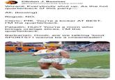 Clinton J. Boomer @thatboomerkid.bsky.social Wizard: Everybody shut up. As the hot quarterback of this party— All: (booing) Rogue: NO. Cleric: Pfft. You're a kicker AT BEST. I'M the quarterback. Paladin: Huh? You're a mom who brings orange slices. I'M the quarterback. Barbarian: Oooh, are we talking 'bout SPORTS? I wanna be a cheerleader!