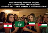 Israel is bombing Palestinian everyday. Why don't Arab nation take in Palestinian refugees? Aren't they all supposed to be Muslim brothers? imgflip.com