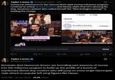 Taylor Lorenz @TaylorLorenz - 17h 0 Democrat influencers in the Chorus/1630 dark money influence program continue to smear @hasanthehun and falsely claim that he's abusing his dog. Suzanne Lambert who called herself the "liberal Regina George" is leading the charge. 9,254 172K Liked by Q Search HASAN stitch incoming TW: animal @bu$e AG the wellness.therapist Your Virtual Anti-Disinfo... Following This Post is from an account you muted. 1377 HASAN 4.2K il 195K 526 View Taylor Lorenz @TaylorLorenz Reminder that Democrat donors are funneling vast amounts of money into this influence program to build up the profile of a bunch of reactionary liberal slop creators who will jump on every single Gamergate style attack on popular left wing figures like Hasan. 4:40 PM - Oct 8, 2025 - 15.7K Views