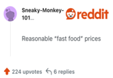 Reasonable “fast food” prices