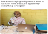 Me at work trying to figure out what to work on next, because apparently everything is "urgent" @corporatebish