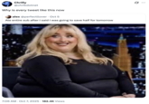 A "tweet":https://knowyourmeme.com/memes/sites/twitter-x using the "AI image":https://knowyourmeme.com/memes/cultures/ai-art of "Sabrina Carpenter":https://knowyourmeme.com/memes/people/sabrina-carpenter as an obese woman on "_The Tonight Show Starring Jimmy Fallon_":https://knowyourmeme.com/memes/people/jimmy-fallon.