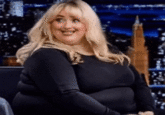 A "reaction":https://knowyourmeme.com/memes/reaction-images "GIF":https://knowyourmeme.com/memes/cultures/gif of an "AI Video":https://knowyourmeme.com/memes/cultures/ai-video of "Sabrina Carpenter":https://knowyourmeme.com/memes/people/sabrina-carpenter as an obese woman on "_The Tonight Show Starring Jimmy Fallon_":https://knowyourmeme.com/memes/people/jimmy-fallon.