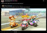 chorRayzard @supreili "let's both get ffs and not tell daisy" Pop Crave @PopCrave - Apr 2 Daisy, Peach & Rosalina stun for 'Mario Kart World.' + Yoshi's 9:31 AM - Apr 2, 2025 54.6K Views MARIOKART 0