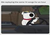 Me replaying the same 14 songs for an hour