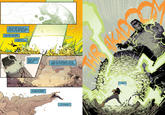 "THE AIR BURNS SO HOT IT CRACKS LIKE LIGHTNING HAS STRUCK. THE ASPHALT MELTS INTO THICK BLACK MAGMA. "YOU CAN LOOK AWAY FROM THIS ATROCITY. "I WOULDN'T BLAME YA NONE. Go "BUT IF YOU DO, YOU'RE GONNA MISS THIS MOMENT... "...ONE OF THE GREATEST THINGS THESE EYES HAVE SEEN IN MY 60 YEARS LIVIN' IN GODZILLA'S SHADOW. "IN THAT GODDAMN MONSTER'S EYES... "...IT'S ALMOST... 0 "...FEAR."