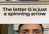 The letter G is just a spinning arrow