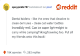 Dental tablets - like the ones that dissolve to clean dentures - clean out water bottles incredibly well. Can be super lightweight to carry while camping/hiking/traveling too. Put all my friends onto this hack!