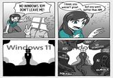 A comic about the end of Windows 10 support. The comic criticizes Windows 11.