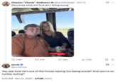 A reply to the Pudgy SEC Kid and Hot Girl "SEC Burnerverse":https://knowyourmeme.com/memes/burnerverse "tweet":https://knowyourmeme.com/memes/sites/twitter-x, reading, "You see how he’s out of the house having fun being social? And you’re on twitter hating?"