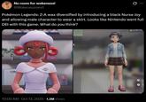 15,132 No room for wokeness! @Wokenessisevil Pokémon Legends: Z-A was diversified by introducing a black Nurse Joy and allowing male character to wear a skirt. Looks like Nintendo went full DEI with this game. What do you think? 10:00 AM - Oct 13, 2025 1.3M Views K K