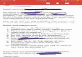 Sprint 11:01PM Vis Good morning My name is coordinator for 11:02 PM 61% I am the wedding and Sanders. I am reaching out to all confirmed guest to do a finally head count and go over some rules and regulations of the wedding day. First of all, are you still attending with a plus one? Rules and regulations: 1. Please arrive 15-30 minutes early. 2. Please DO NOT wear white, cream or ivory. 3. Please do not wear anything other than a basic bob or ponytail. 4. Please do not fave a full face of makeup. 5. Do not record during the seramony. 6. Do not check in on FB until instructed. 7. Use # when posting all pictures. 8. DO NOT TALK TO THE BRIDE AT ALL. 9. Everyone will toast with Rémy. No acceptance. 10. Lastly must come with gift 75$ or more or you want be admited in. If you have any questions or need clarification please call me directly Thank you.