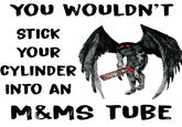 YOU WOULDN'T STICK YOUR CYLINDER INTO AN man MINI M&MS TUBE