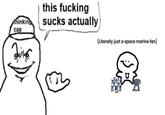 thinking cap this f------ sucks actually (Literally just a space marine fan)